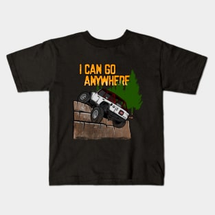 White Jeep Flex I Can Go Anywhere Kids T-Shirt